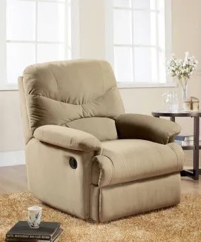 35 X 35 X 40 Beige Microfiber Recliner (Motion)