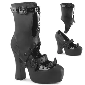 5 Inch Heel DEMON-13 Black Vegan Leather