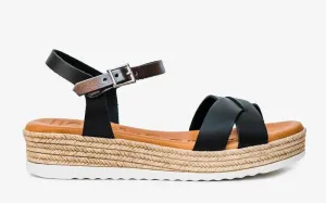 5016 Espadrille Wedge Black