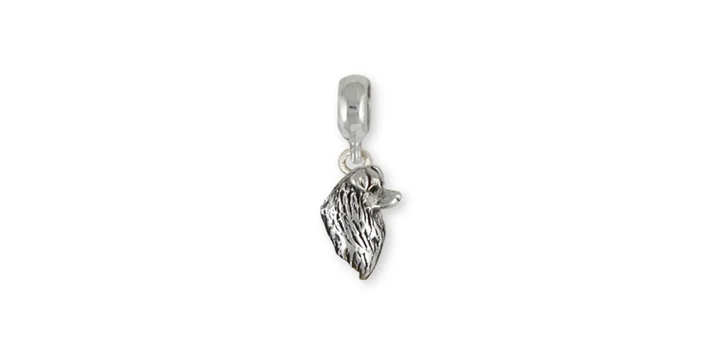 Australian Shepherd Charm Slide Jewelry Sterling Silver Handmade Dog Charm Slide AU17-PNS