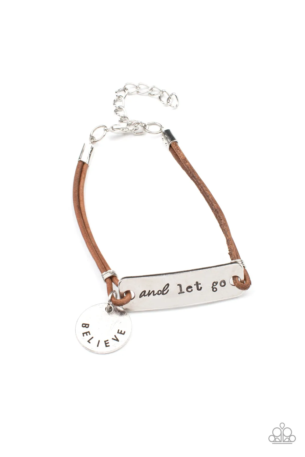 Believe and Let Go - Brown Bracelet