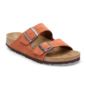 Birkenstock Arizona Narrow Slide Sandal (Women) - Dotted Burnt Orange Suede