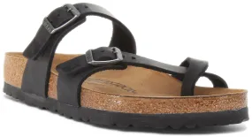 Birkenstock Mayari In Oiled Leather Black | Regular Fit