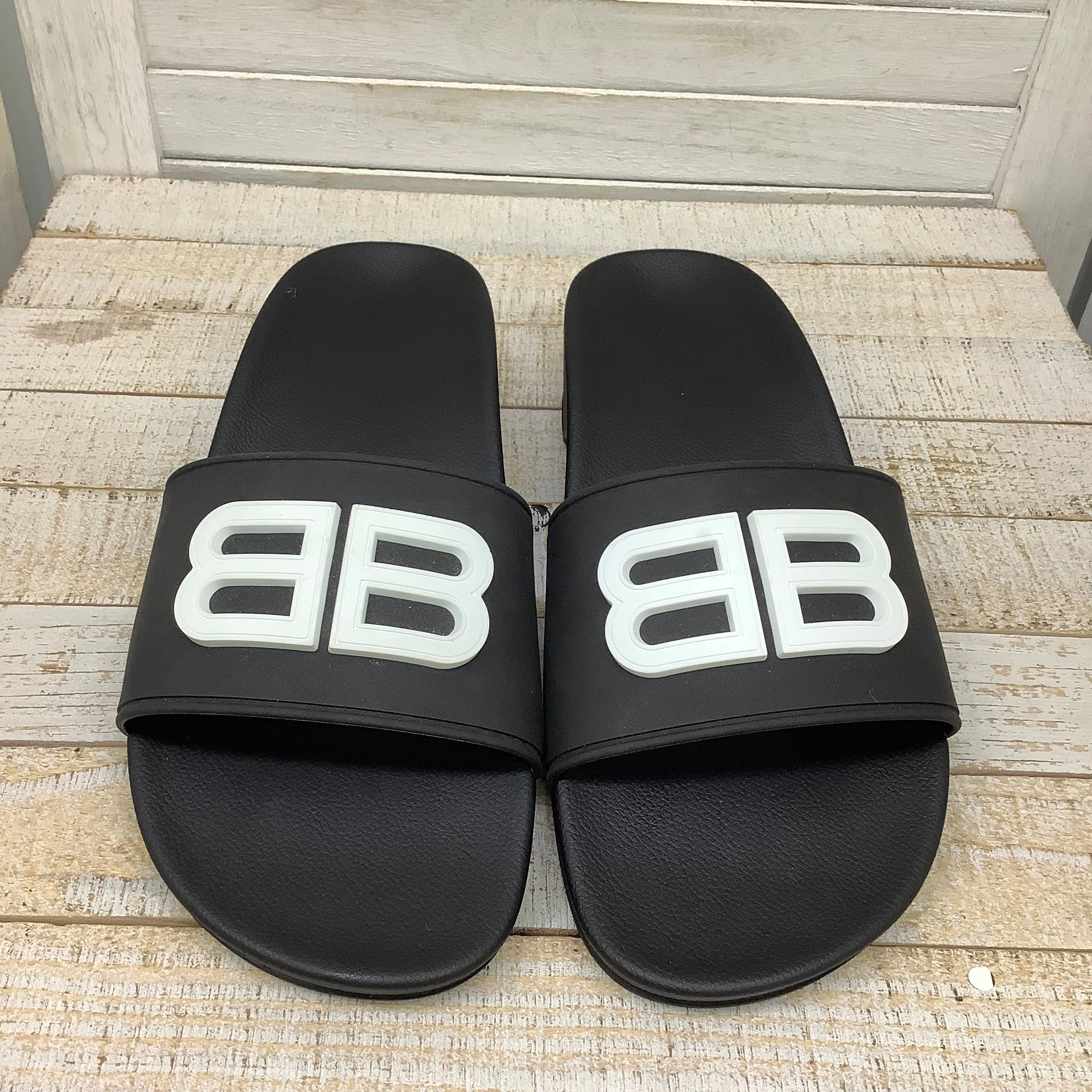 Black Sandals Designer Balenciaga, Size 7.5