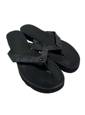 Black Sandals Designer Coach, Size 9