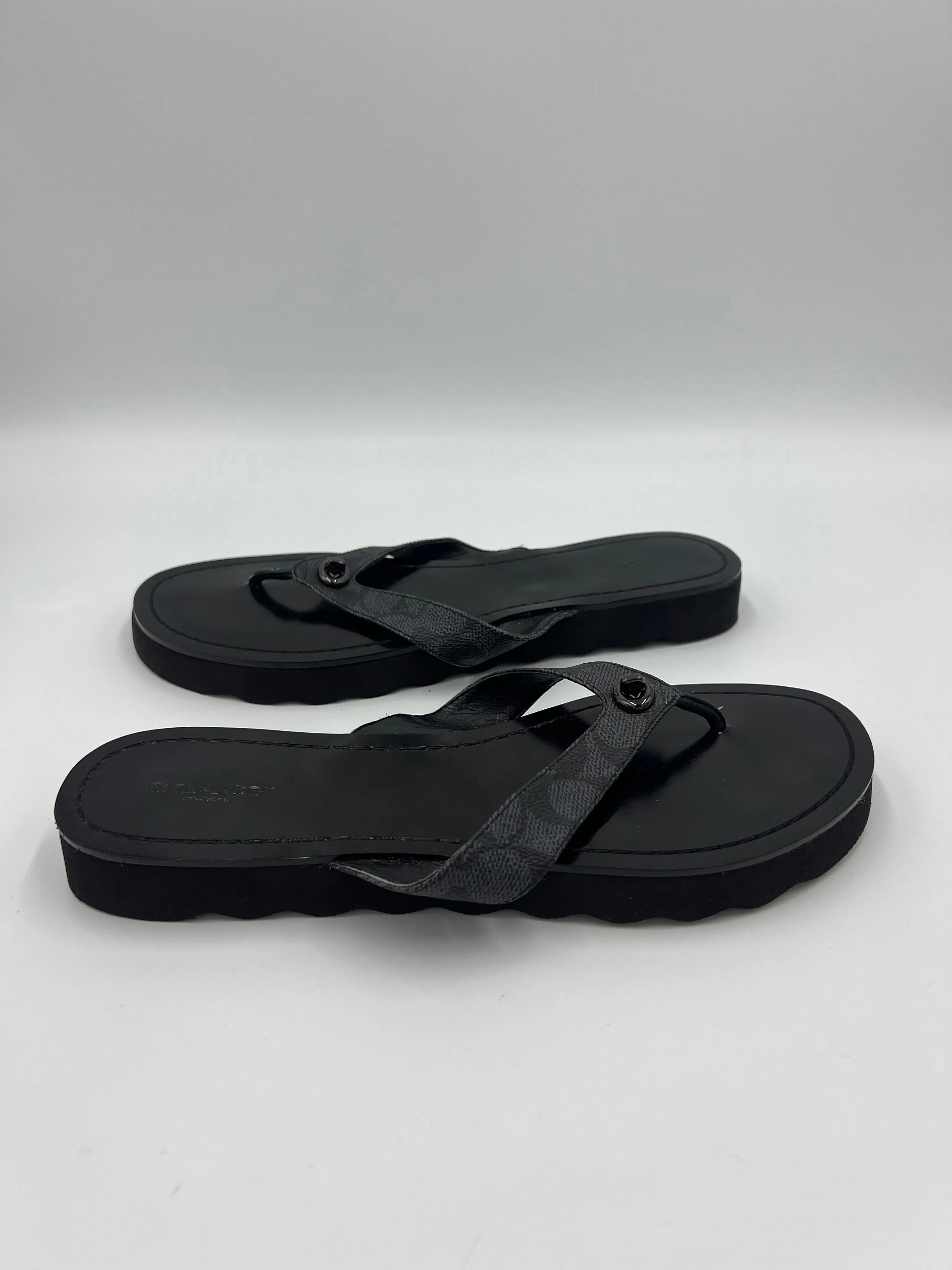 Black Sandals Designer Coach, Size 9