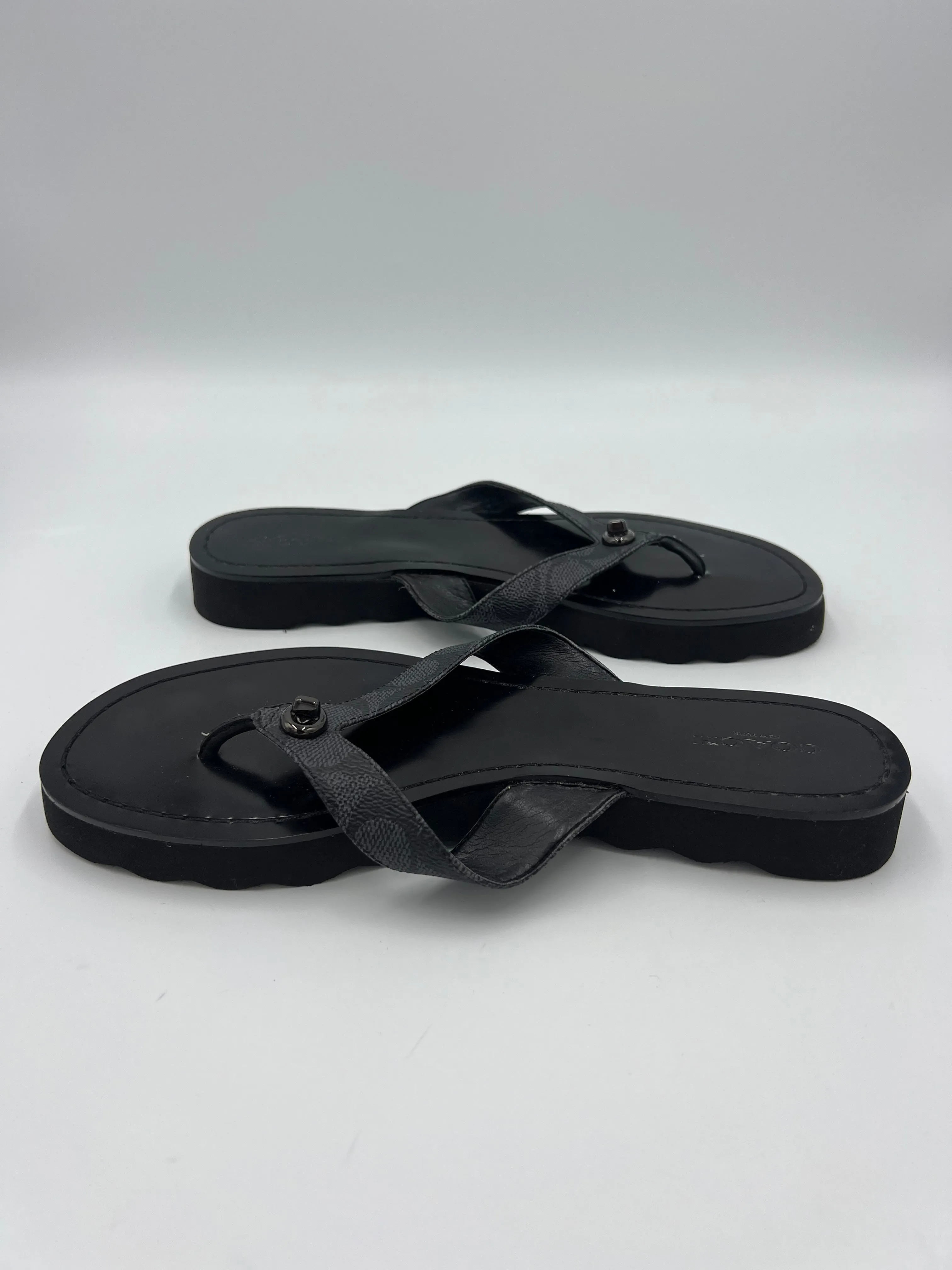 Black Sandals Designer Coach, Size 9