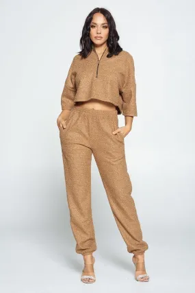 Brown Top And Pant Set