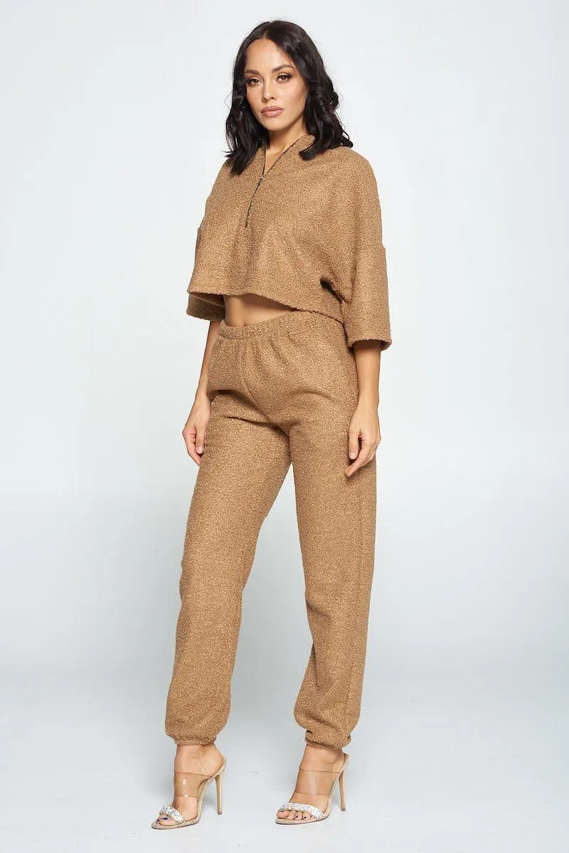 Brown Top And Pant Set