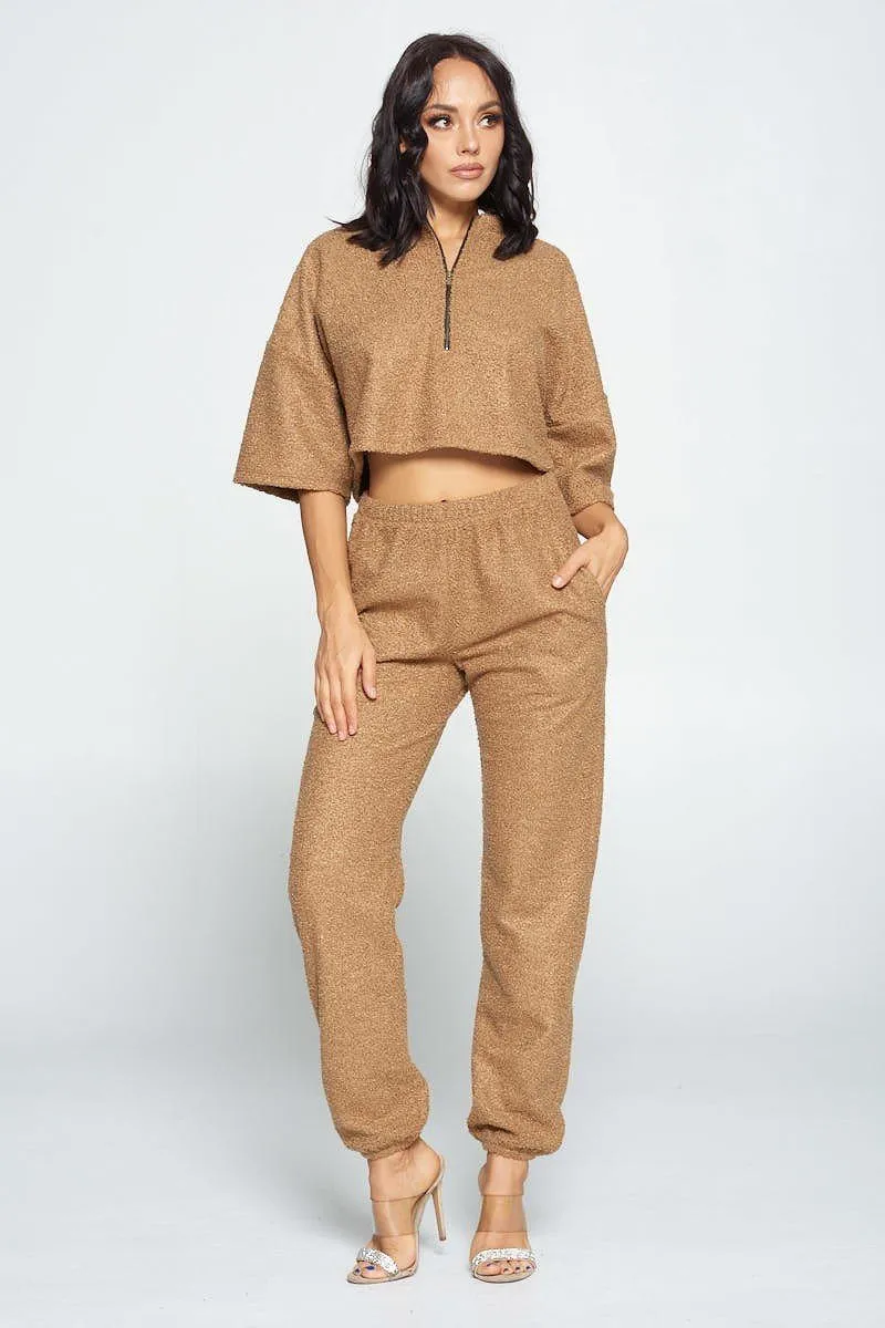 Brown Top And Pant Set