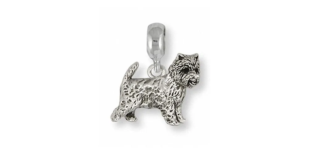 Cairn Terrier Charm Slide Jewelry Sterling Silver Handmade Dog Charm Slide CNWT17-PNS