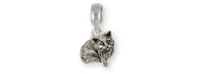 Cat Jewelry Sterling Silver Handmade Cat Charm Slide This Charm Will Fit A Pandora? Slide Bracelet MN4-PNS