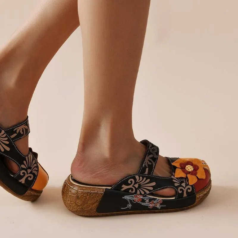 Comfy Soft Print Platform Sandals