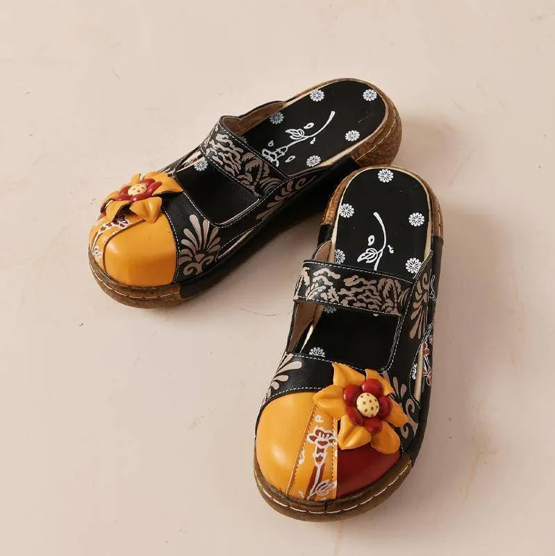 Comfy Soft Print Platform Sandals