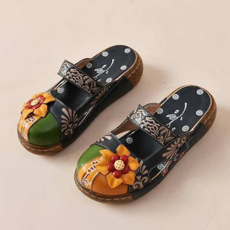 Comfy Soft Print Platform Sandals