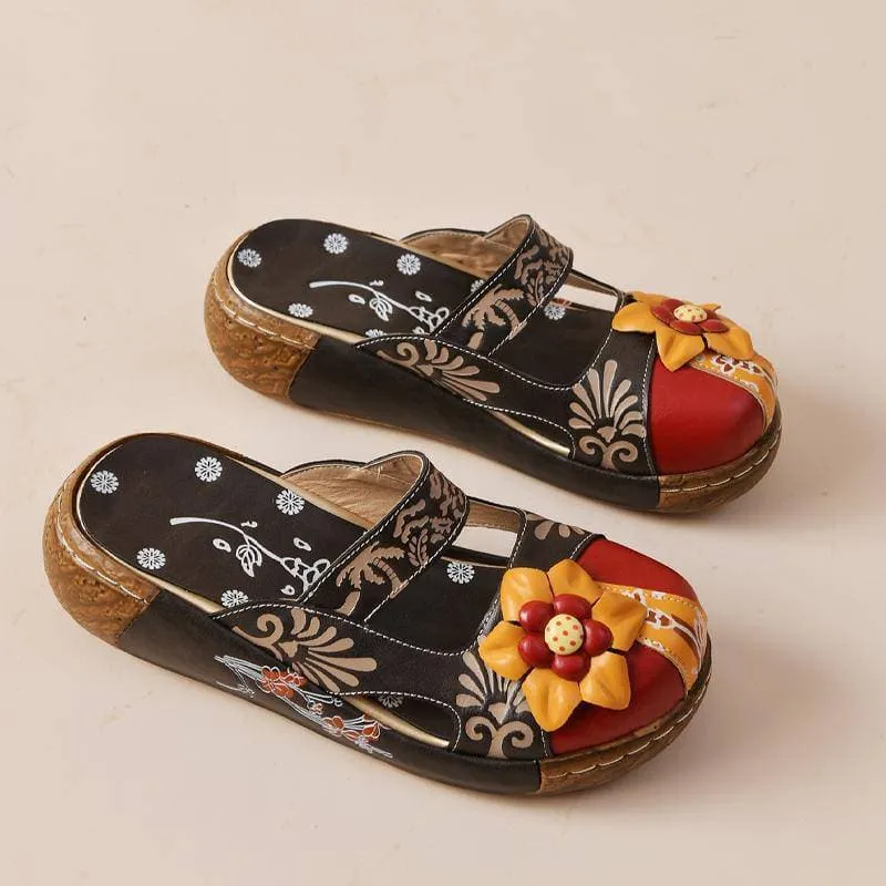 Comfy Soft Print Platform Sandals