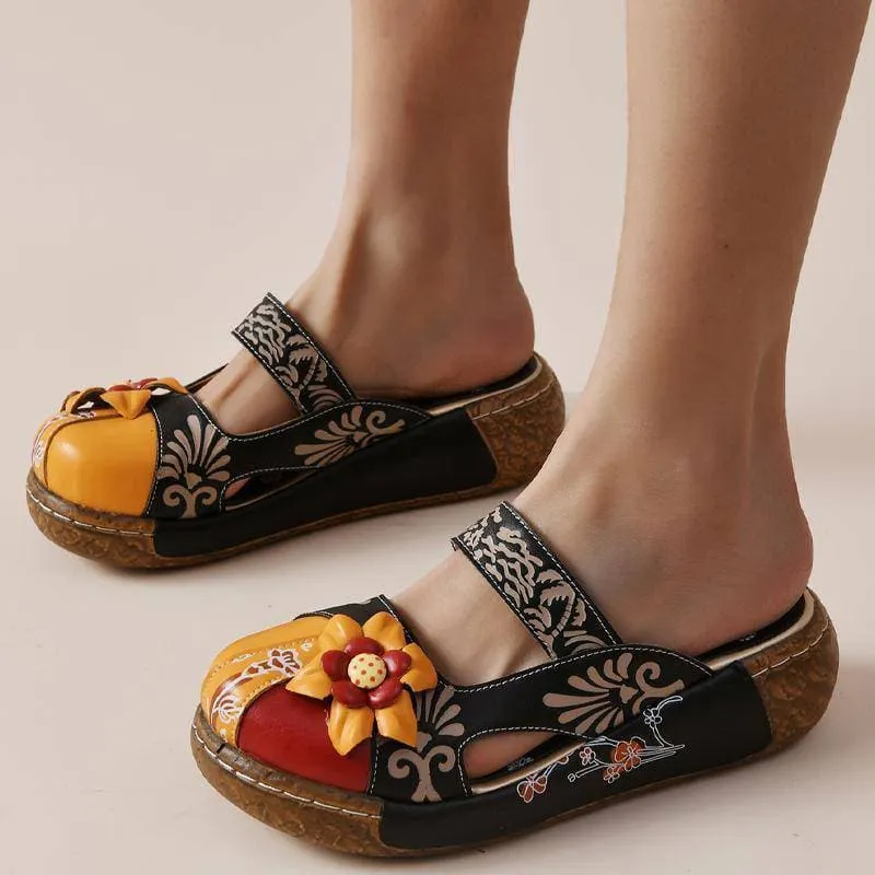 Comfy Soft Print Platform Sandals