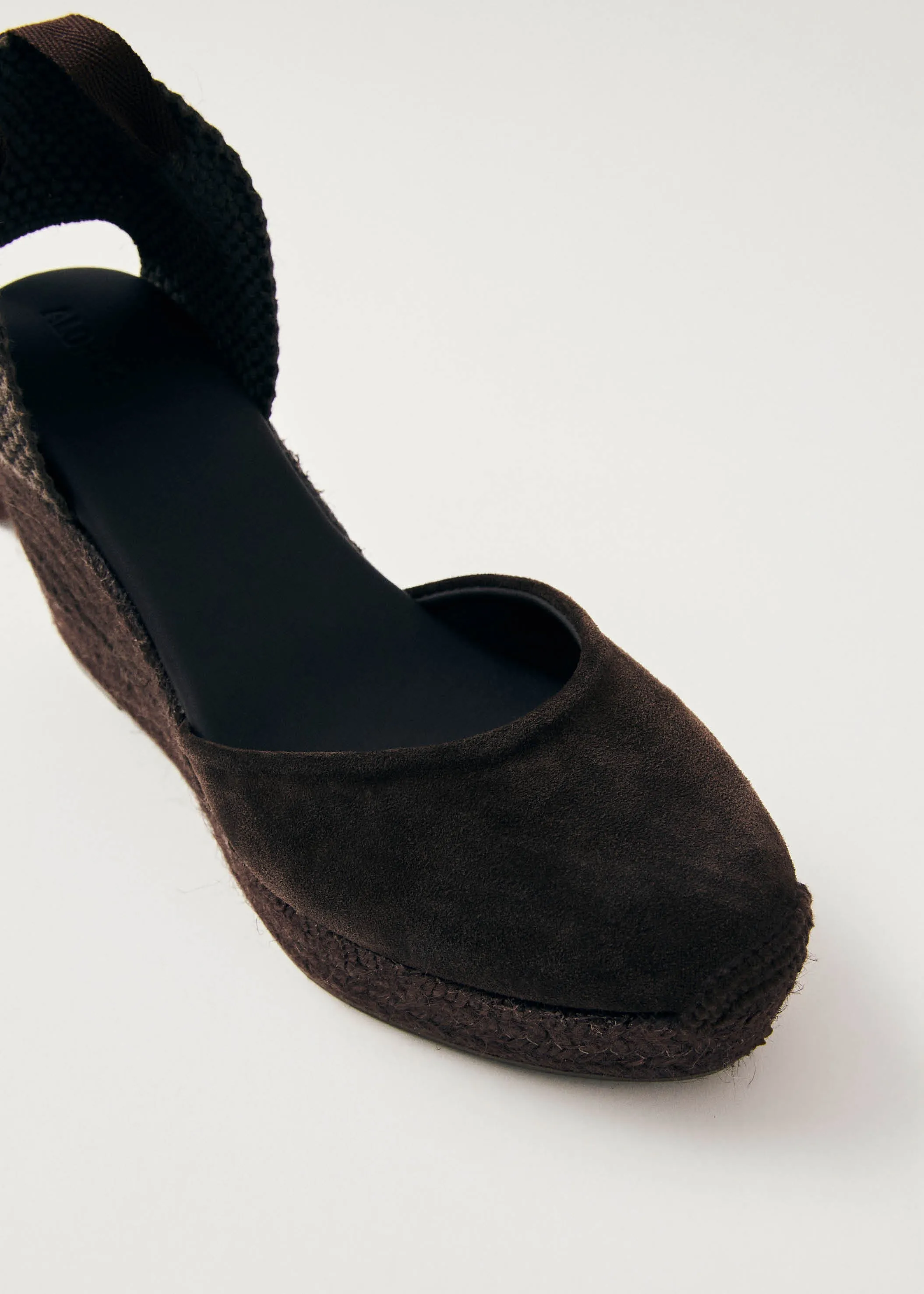 Cordelia Suede Brown Leather Espadrilles