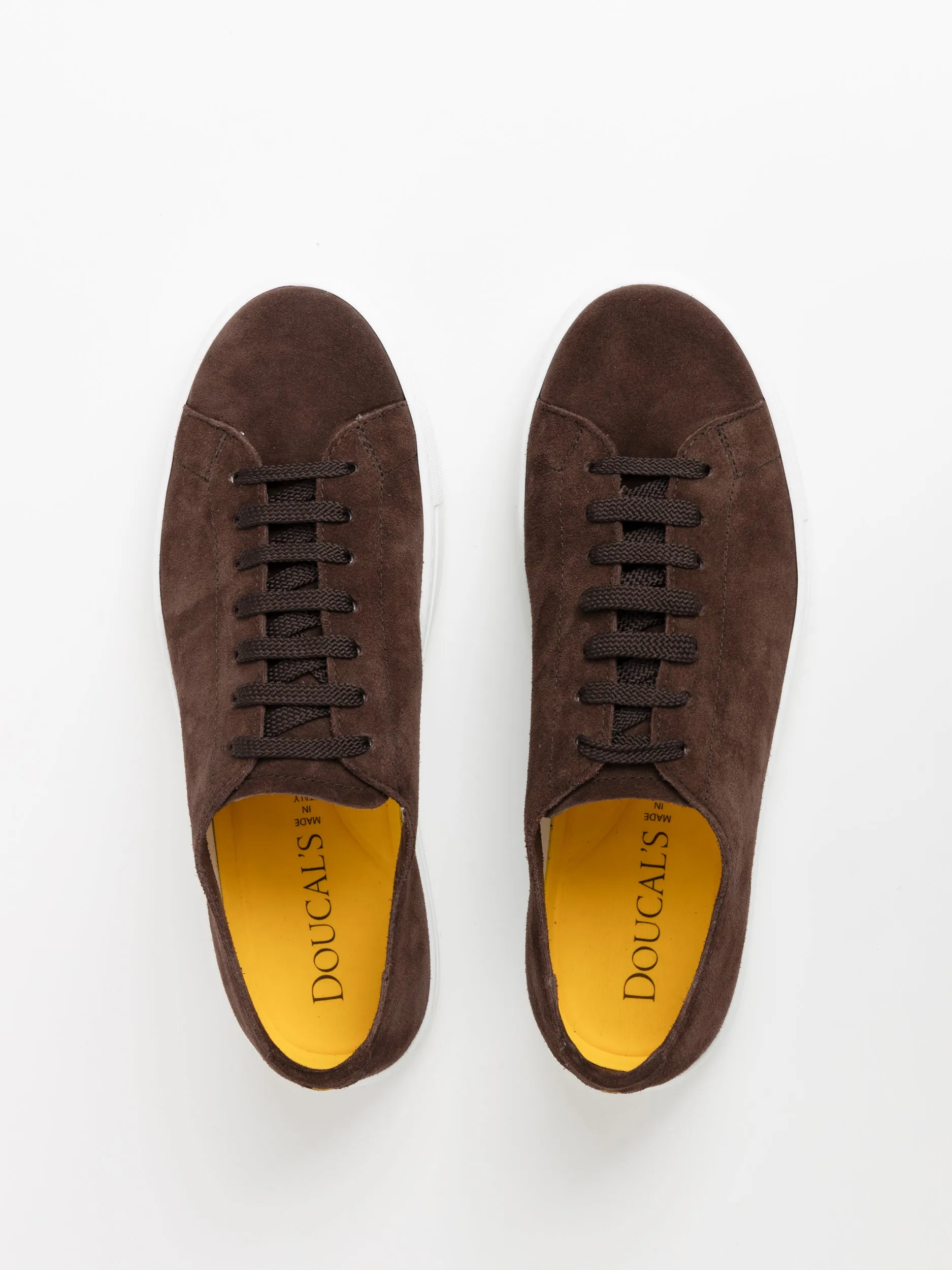 Dark Brown Lace-Up Suede Sneakers