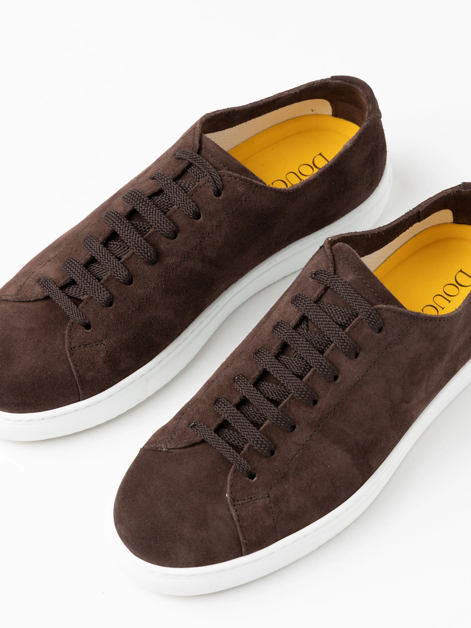 Dark Brown Lace-Up Suede Sneakers