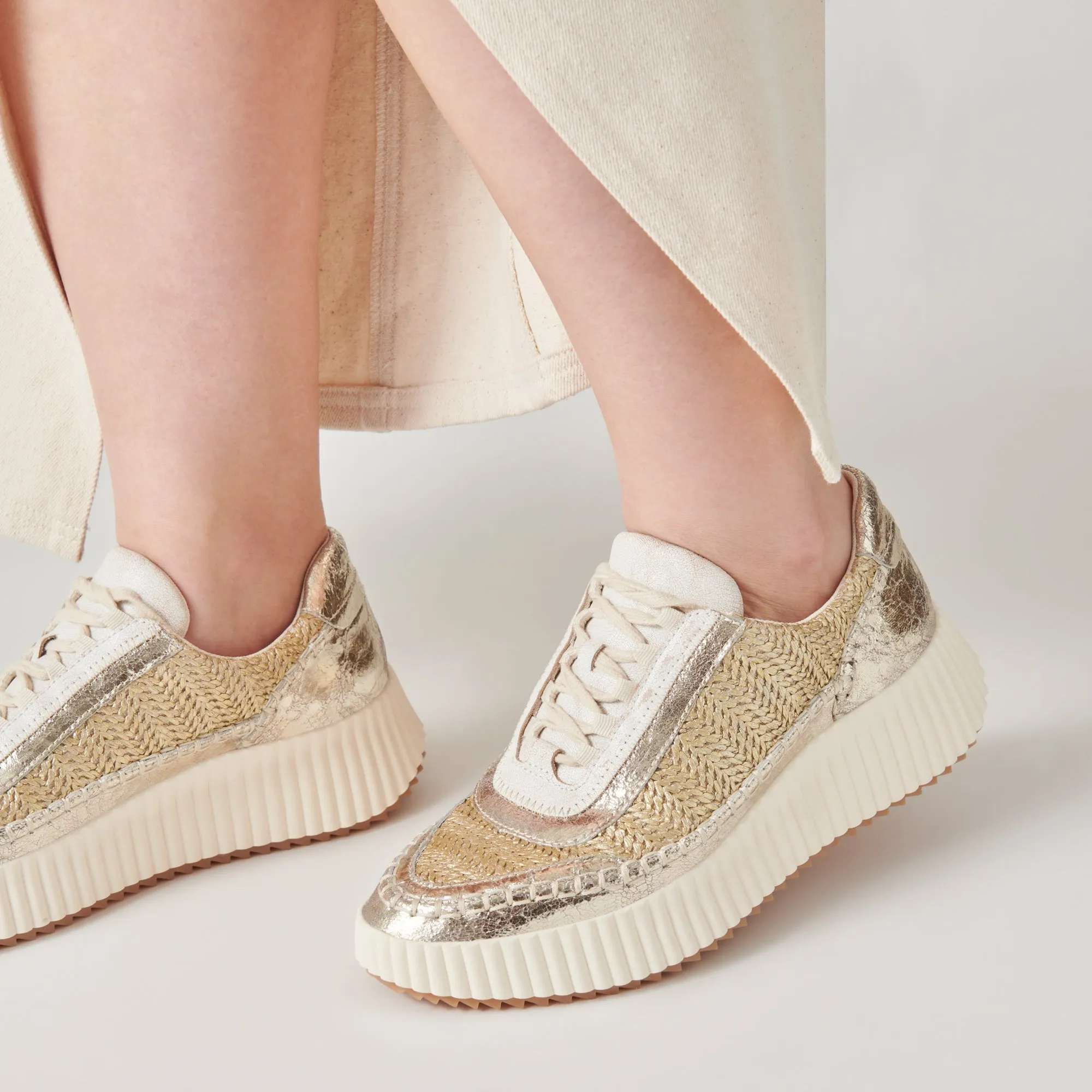 DOLEN SNEAKERS GOLD KNIT - re:vita