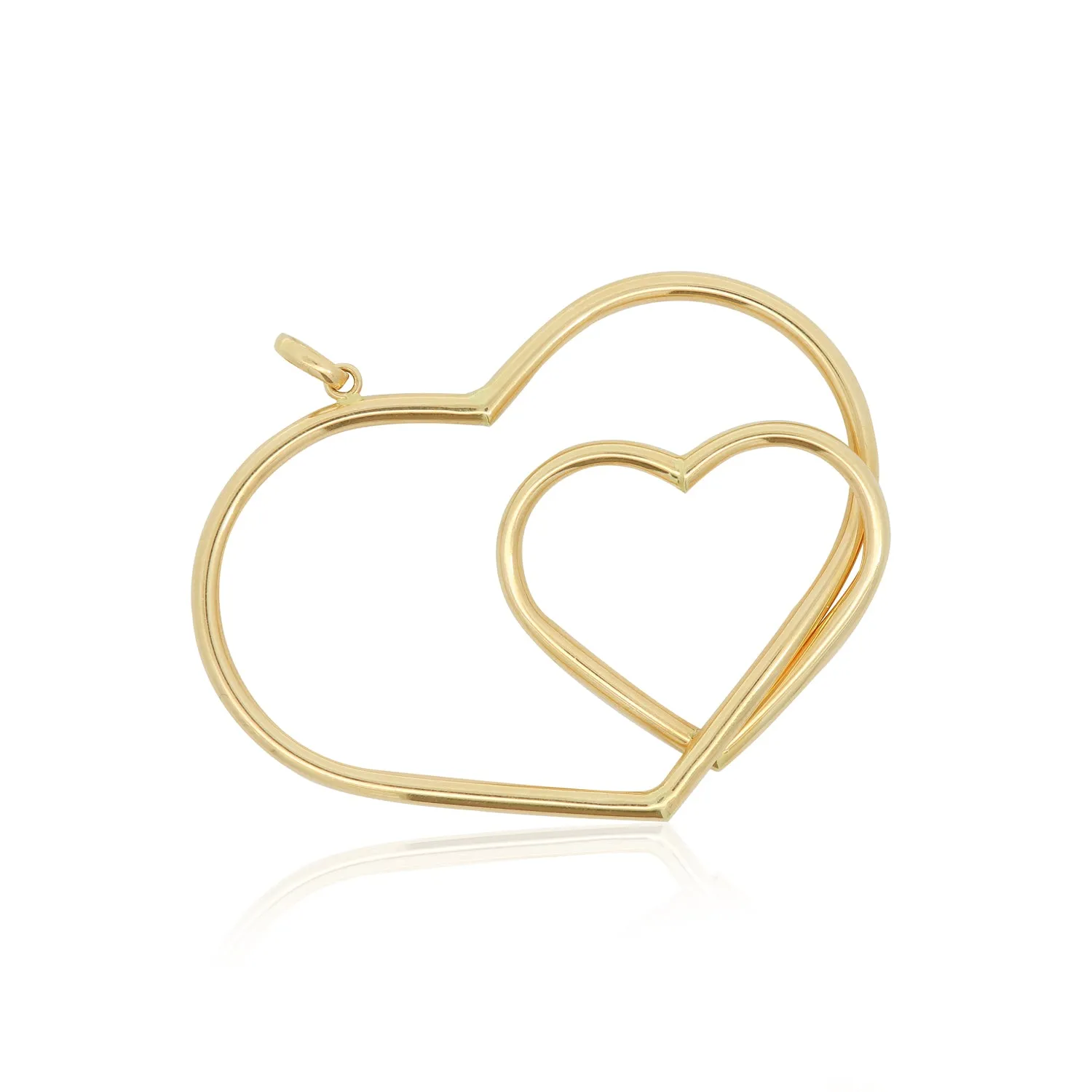 Extra Large Gold Double Open Heart Charm