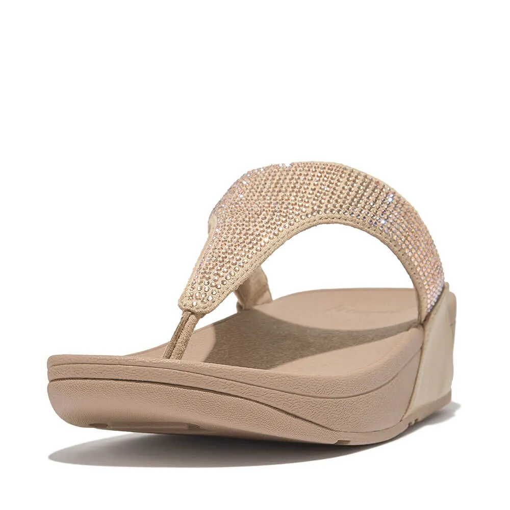 FitFlop Lulu Crystal Embellished Sandals - Latte Beige