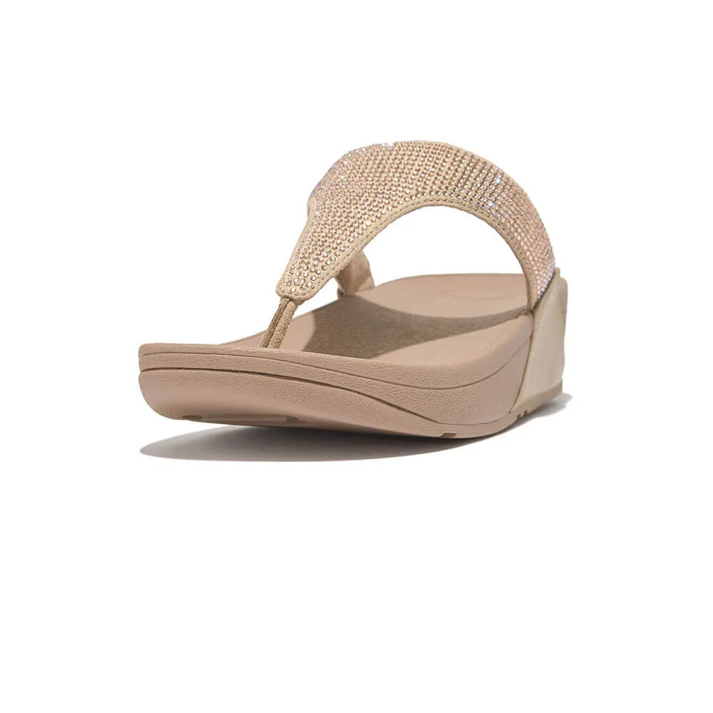 FitFlop Lulu Crystal Embellished Sandals - Latte Beige