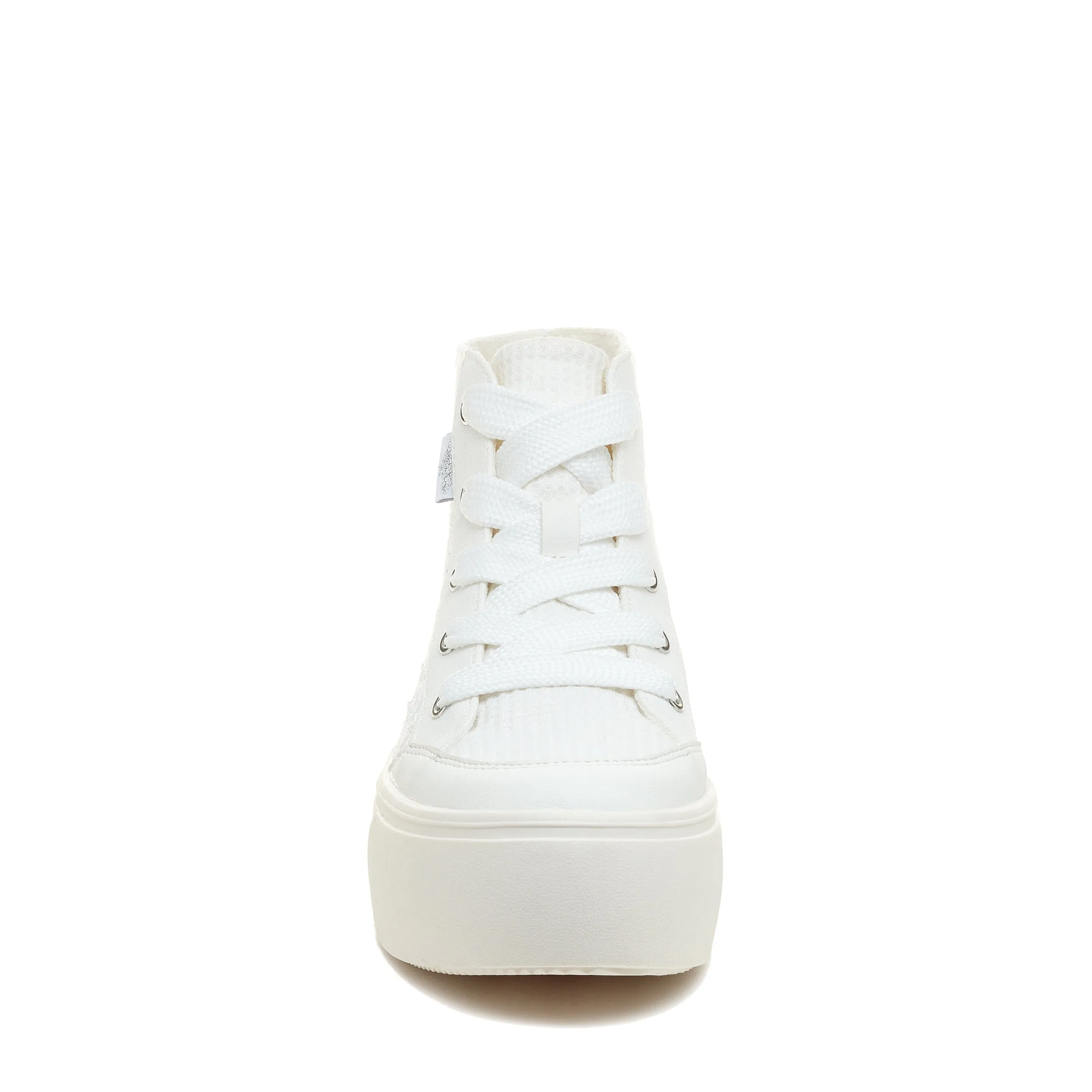 Flair White Patchwork Platform Trainers