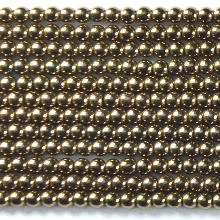 Hematite Copper Plated 2mm Round - 15-16 inch