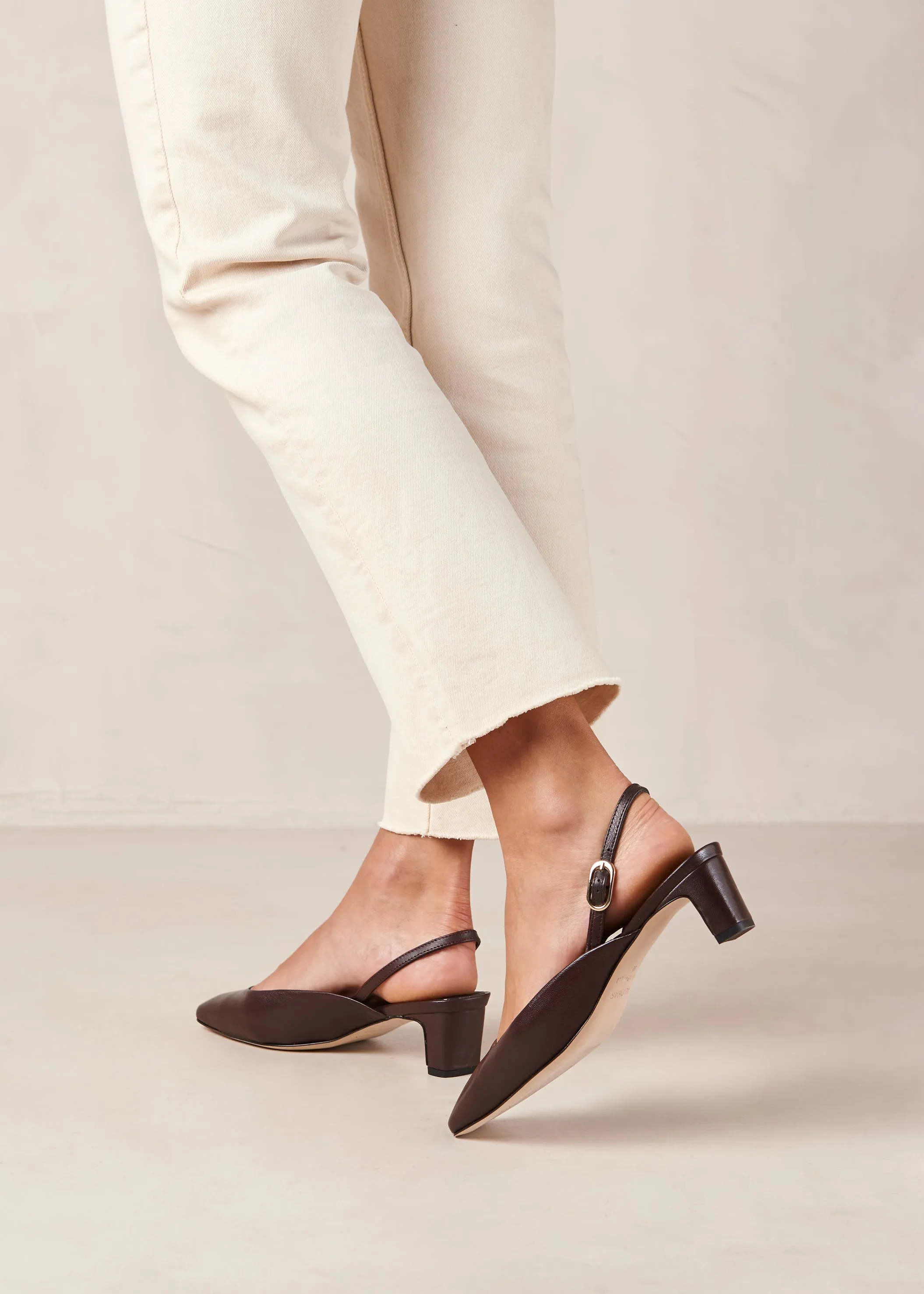 Lindy Coffee Brown Leather Pumps