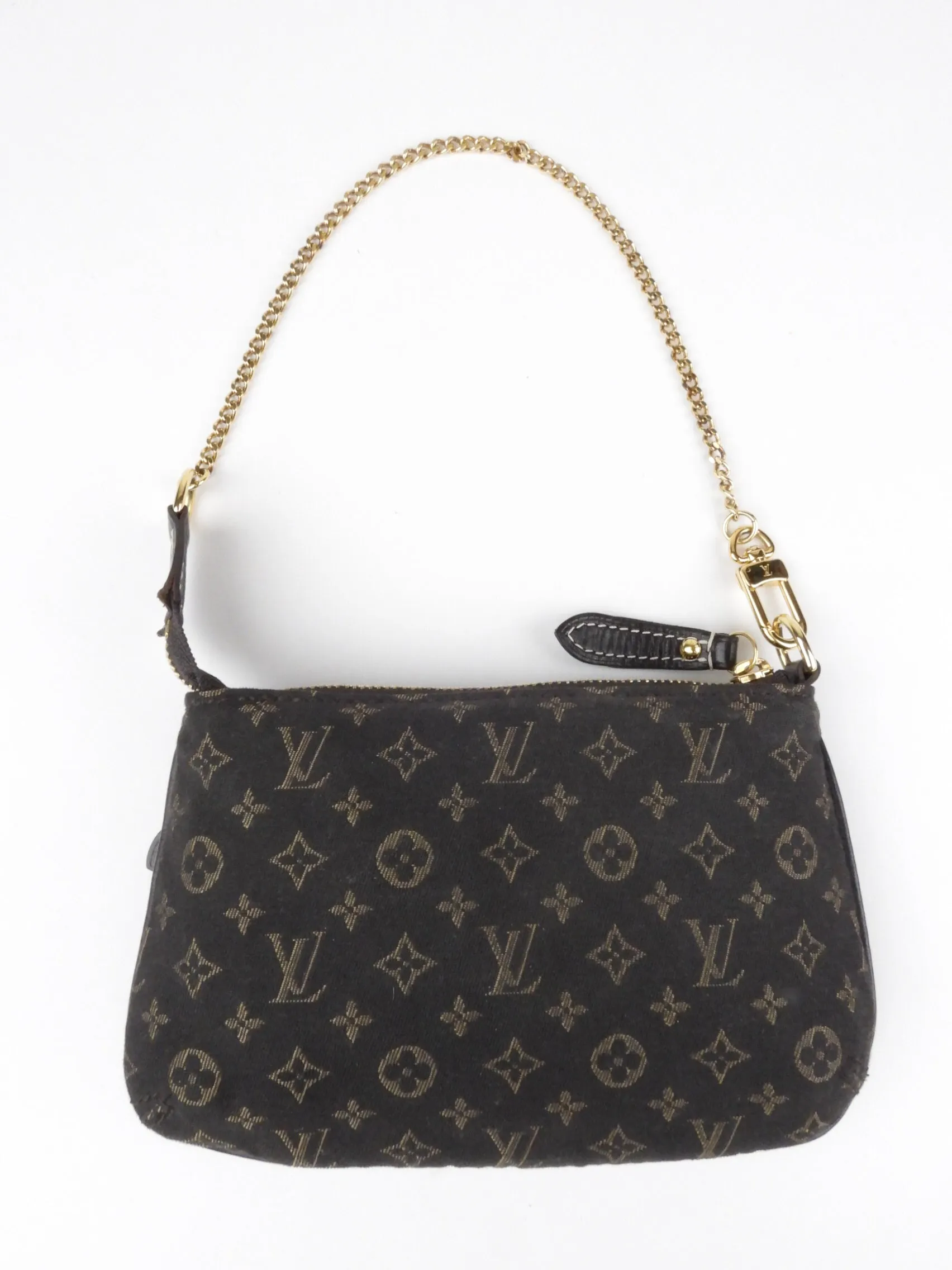 Louis Vuitton Brown Fusain Monogram Idylle Canvas Mini Pochette with Chain