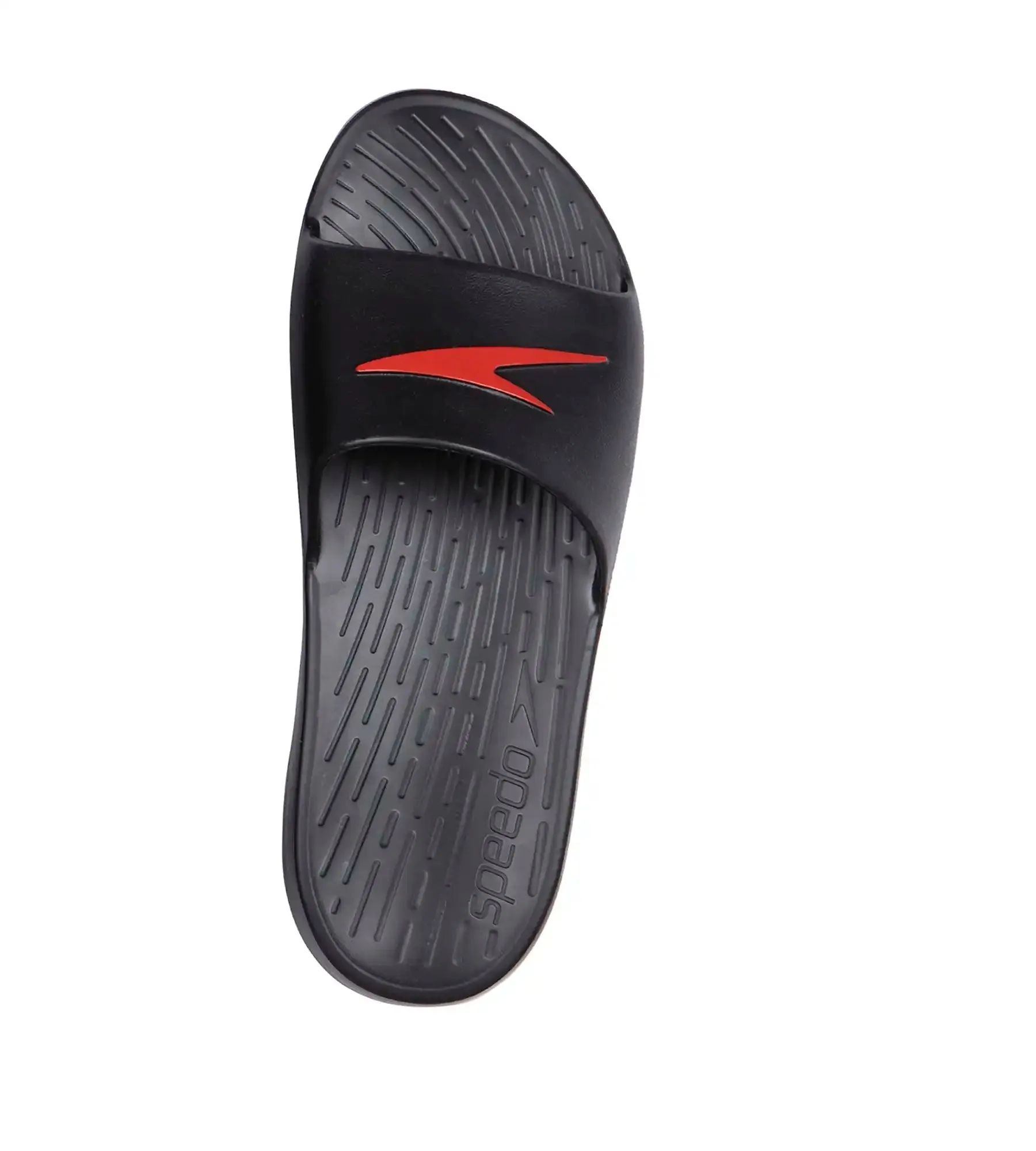 Men's Single Colour Slides - Black & Lava Red