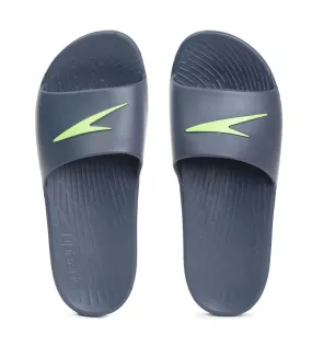 Men's Single Colour Slides - USA Charcoal & Atomic Lime