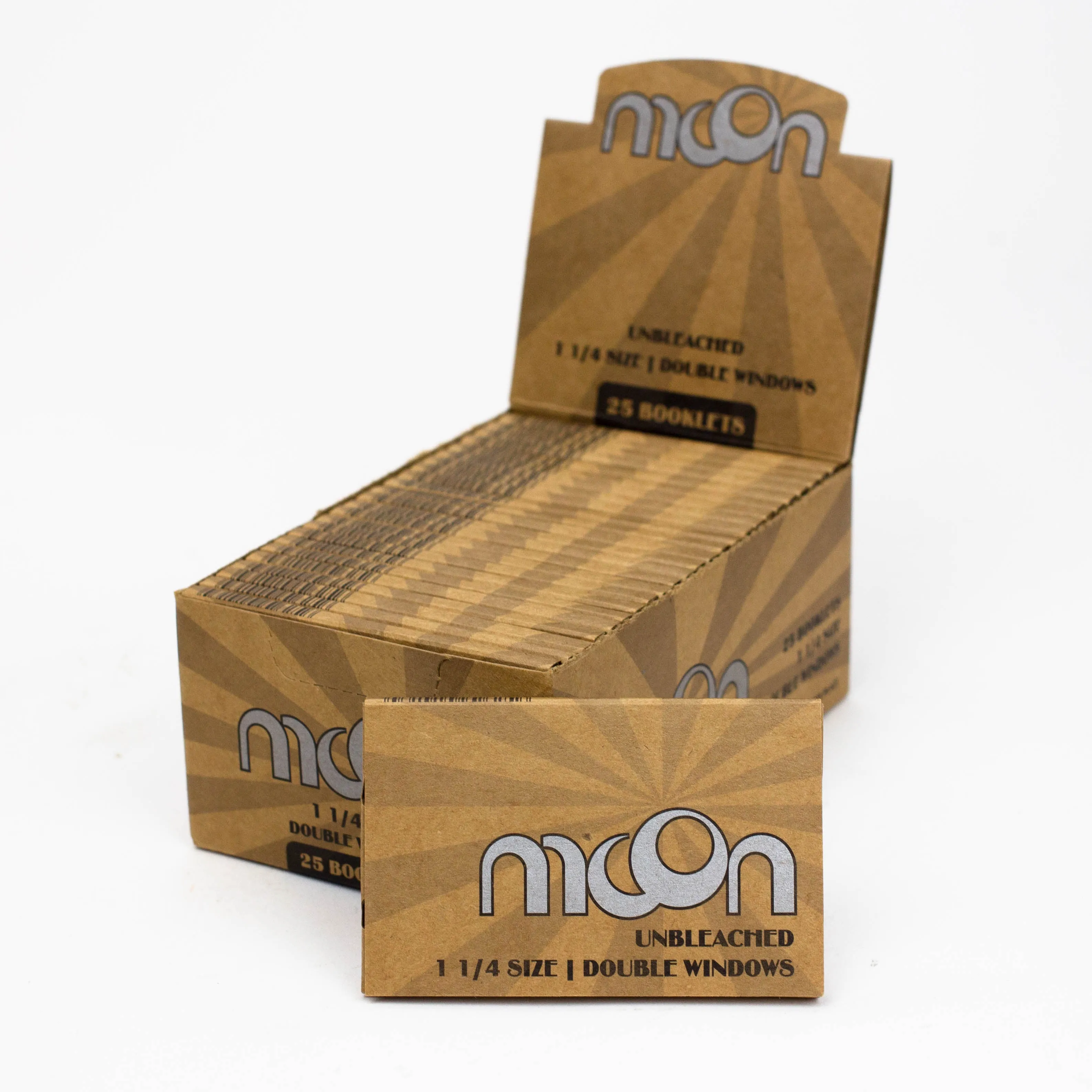 MOON - Premier Brown Rolling Paper with Tips