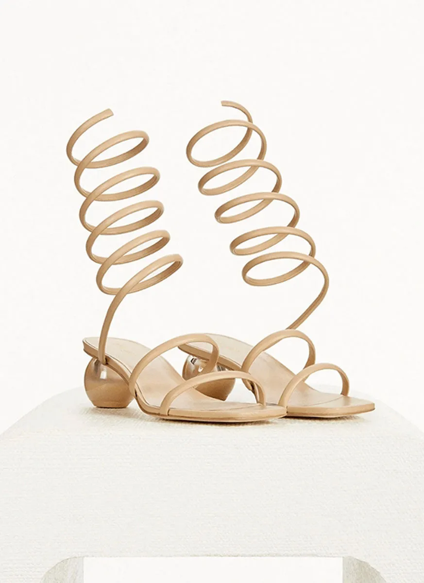 O220001 Snake-Shaped Winding Sandals *Beige *Last Pair