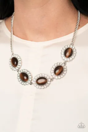 Paparazzi Necklace ~ A DIVA-ttitude Adjustment - Brown