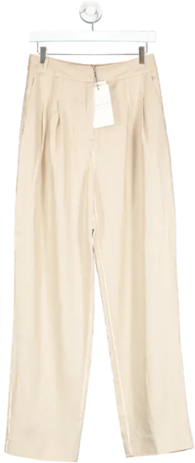 Phase Eight Beige Linen Blend Addison Pleat Front Trouser BNWT UK 8