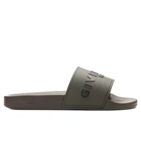 Slide Flat Sandals - Khaki