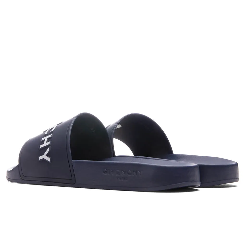 Slide Flat Sandals - Steel Blue