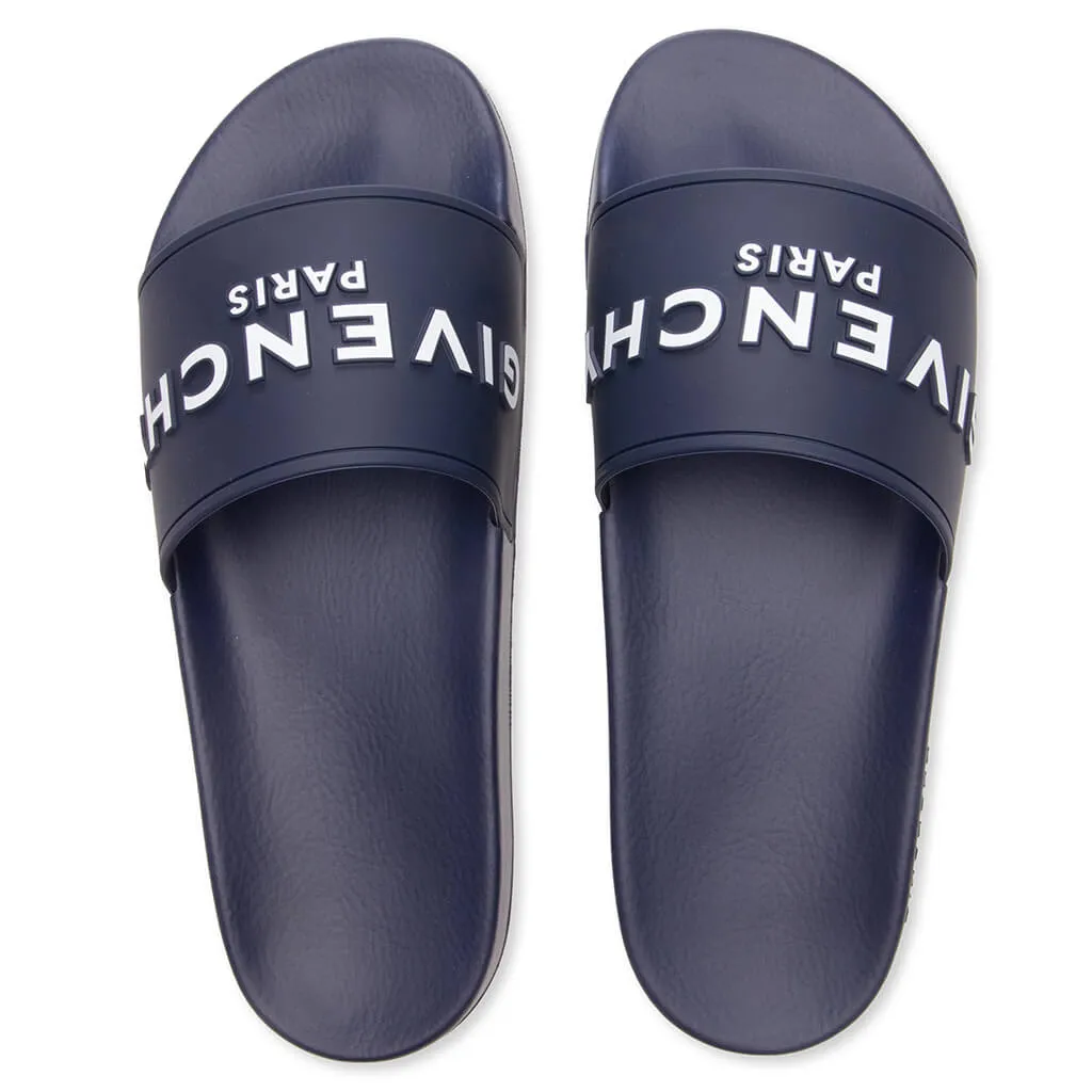 Slide Flat Sandals - Steel Blue