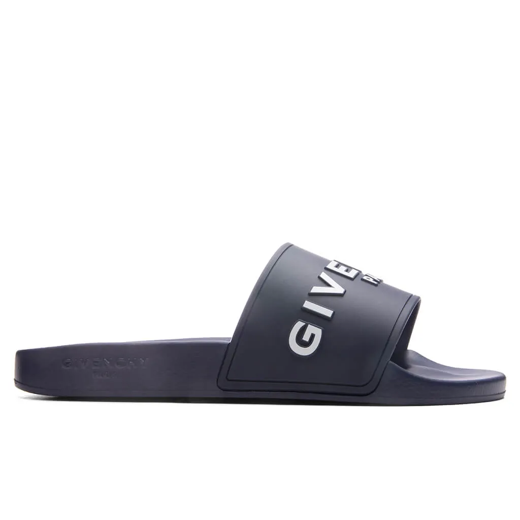 Slide Flat Sandals - Steel Blue