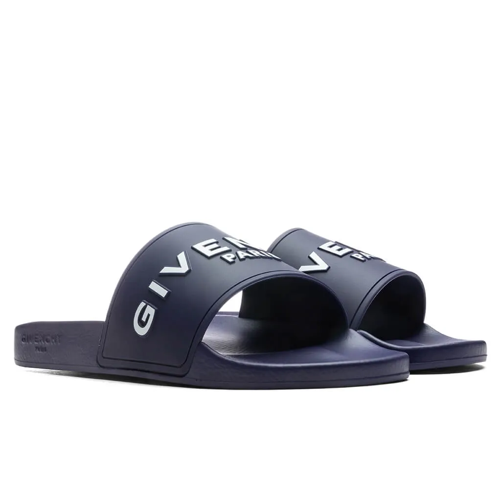 Slide Flat Sandals - Steel Blue