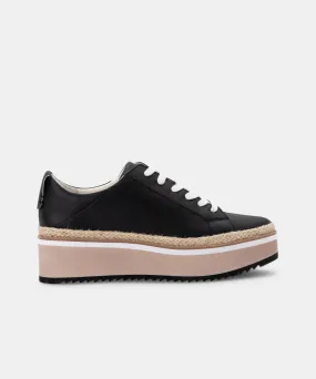 TINLEY SNEAKERS BLACK LEATHER - re:vita