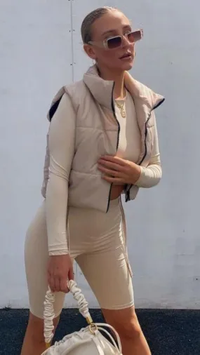 Toni - Beige Cropped Gilet