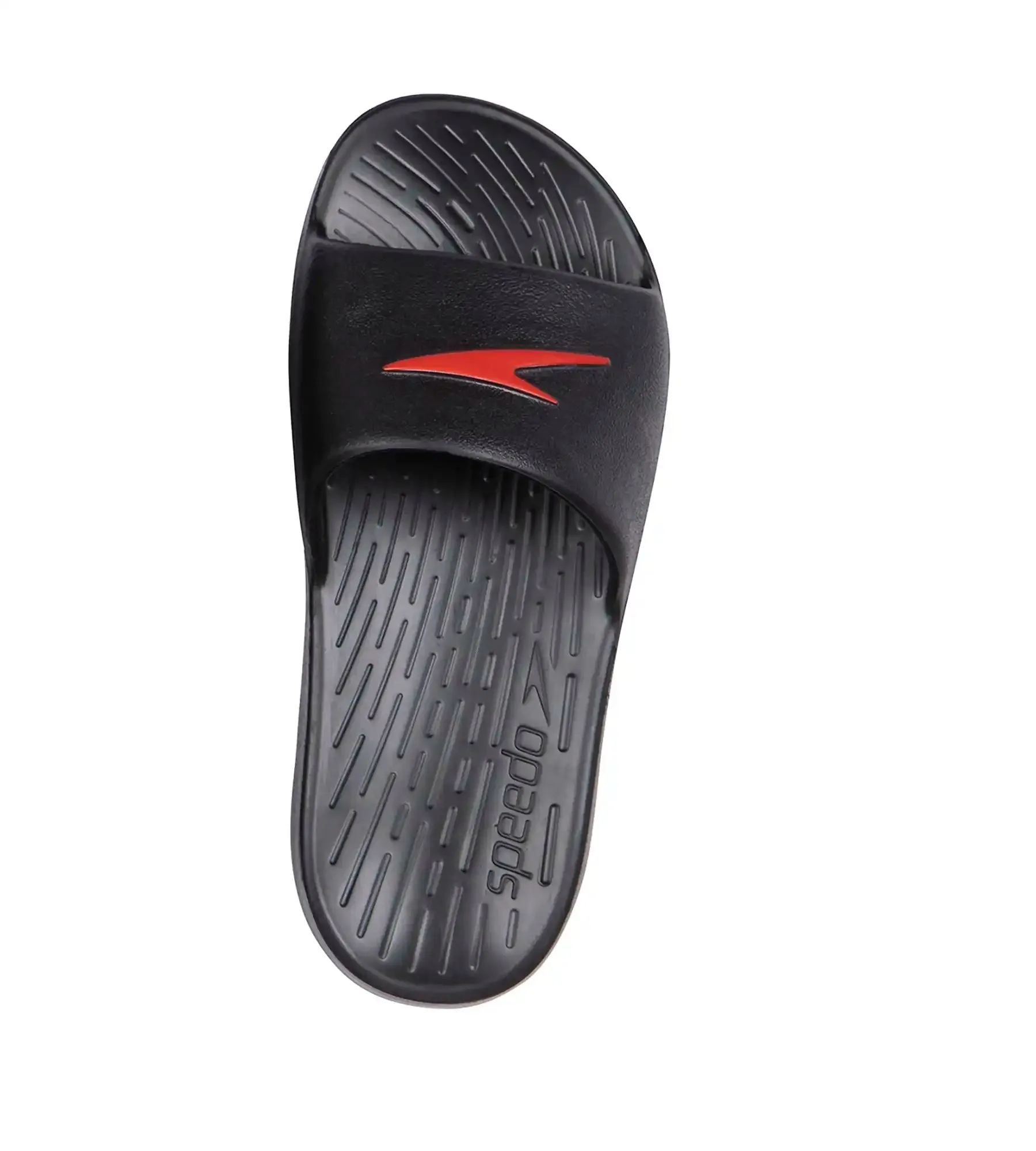 Unisex Junior's Single Colour Slides - Black & Lava Red