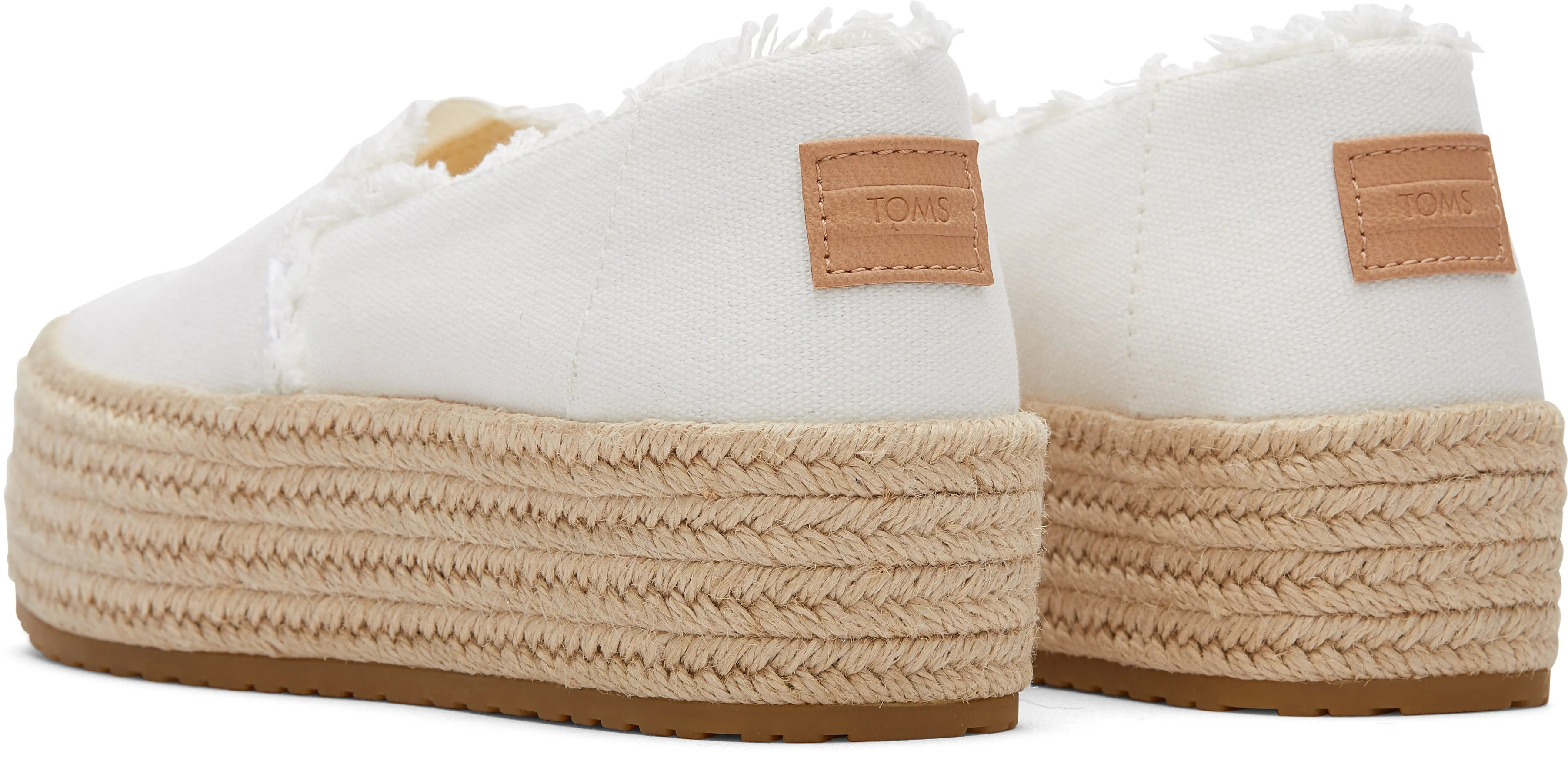 Valencia Platform Espadrille - White Canvas