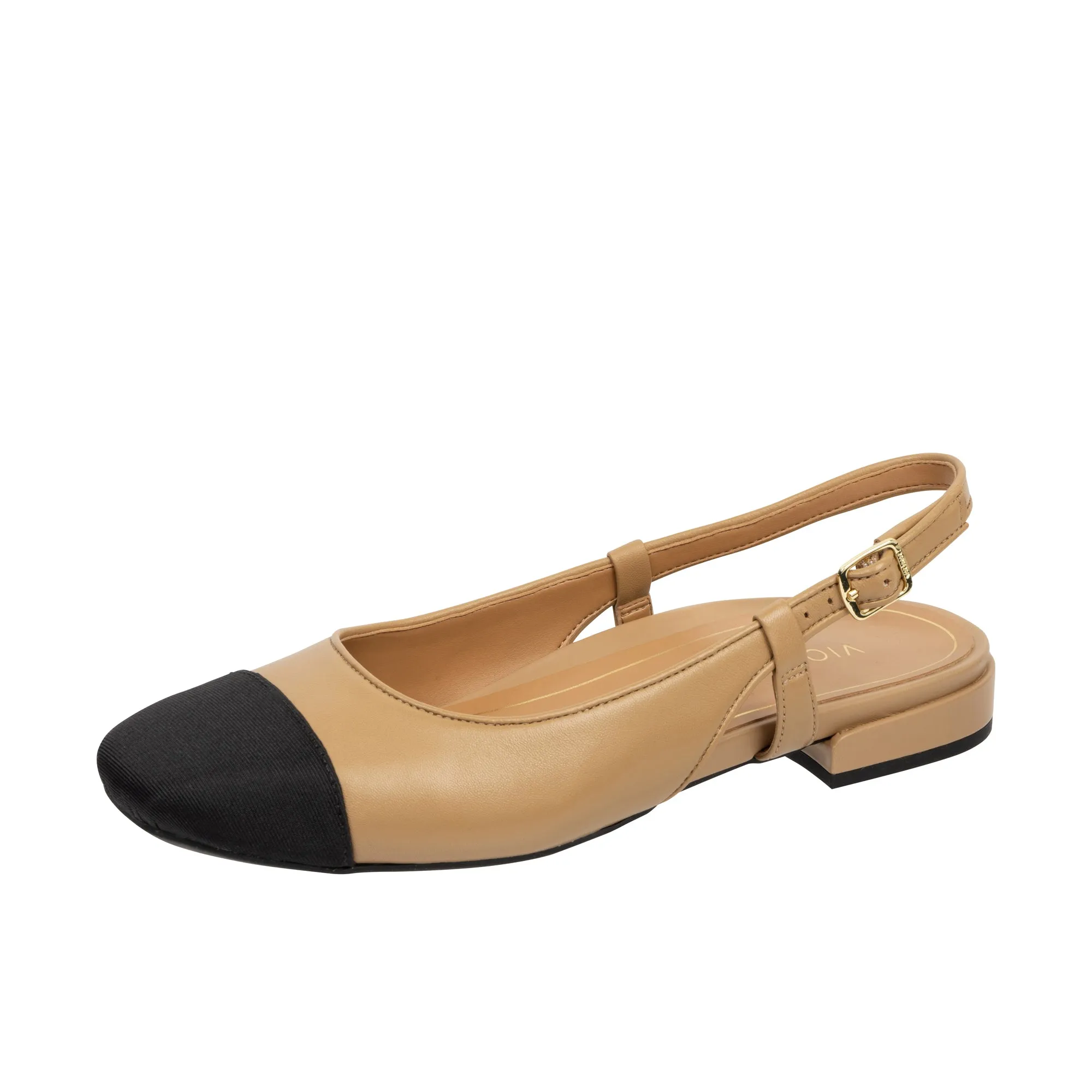 Vionic Womens Petaluma Slingback Flat Camel