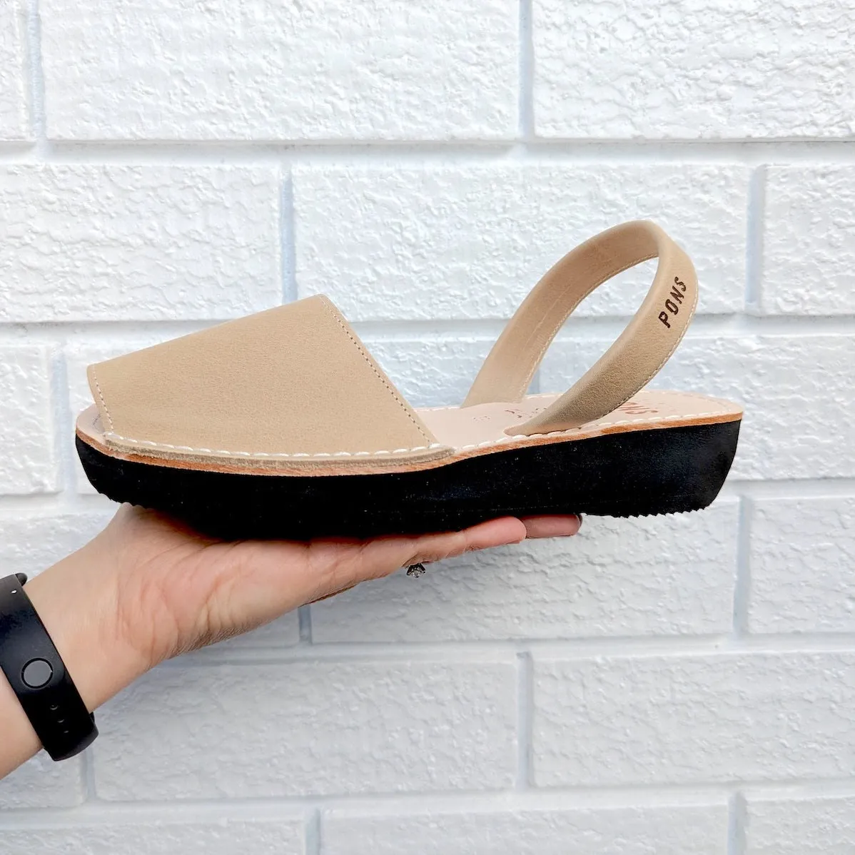 Wedge Wide - Leather BEIGE