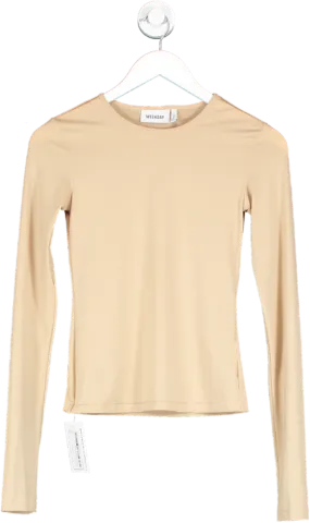 Weekday Beige Long Sleeve Top UK XS